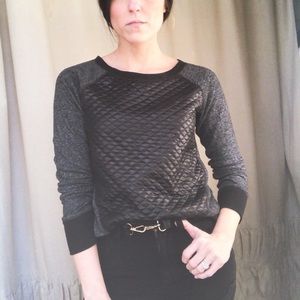 Mossimo Faux Leather Quilted Sweatshirt